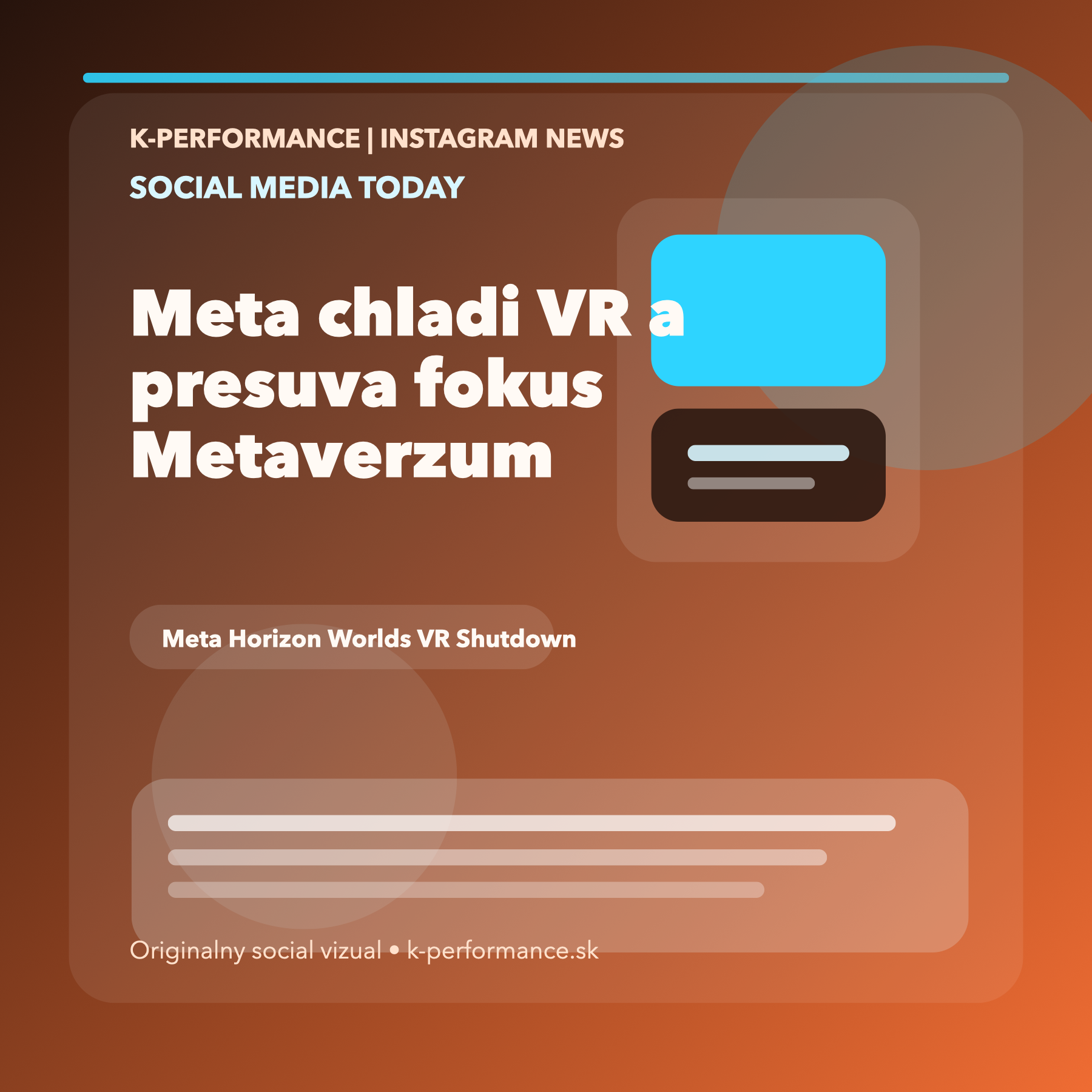 Meta utlmuje Horizon Worlds vo VR a presúva pozornosť z metaverza na AI