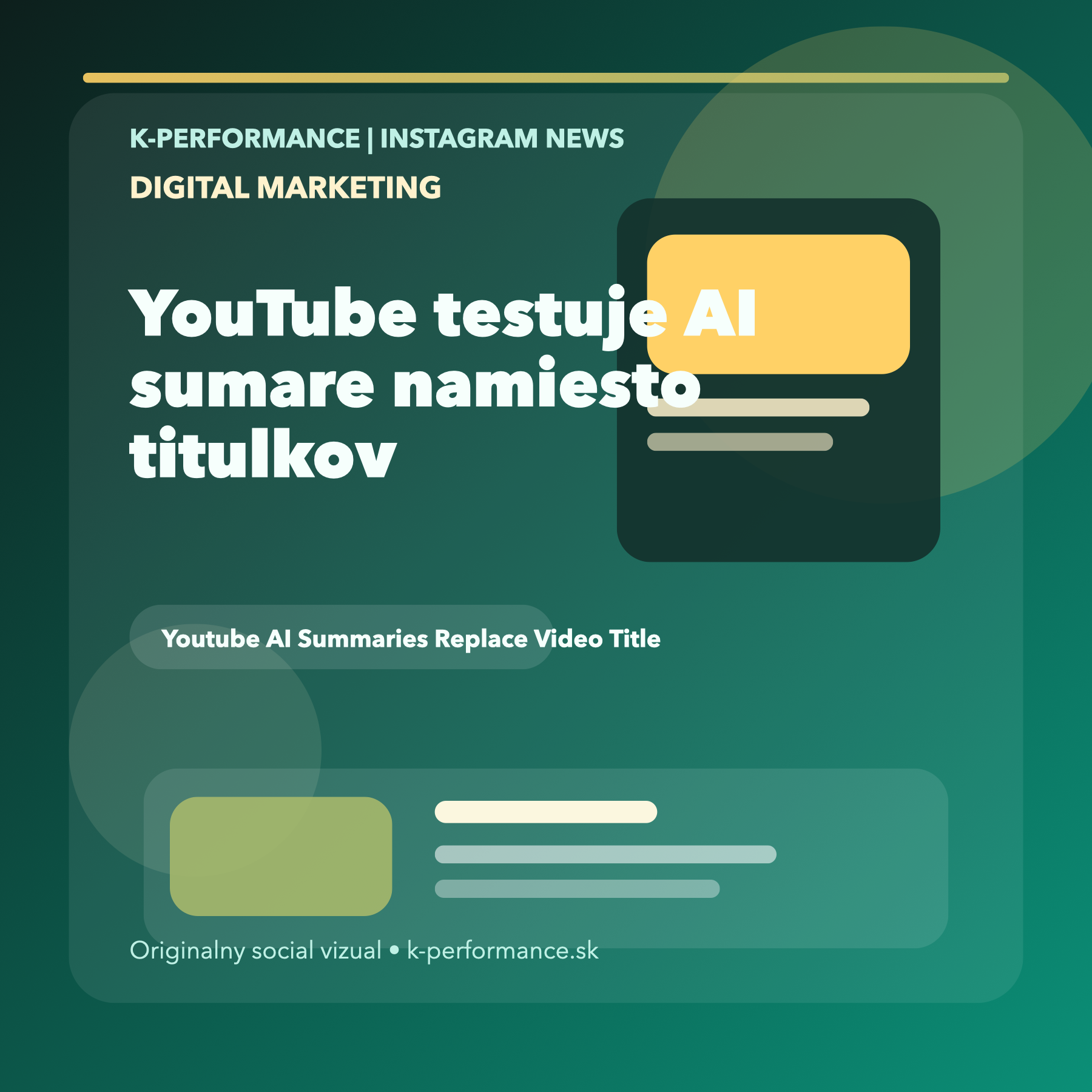 YouTube testuje AI sumáre namiesto titulkov videí a berie creatorom časť kontroly