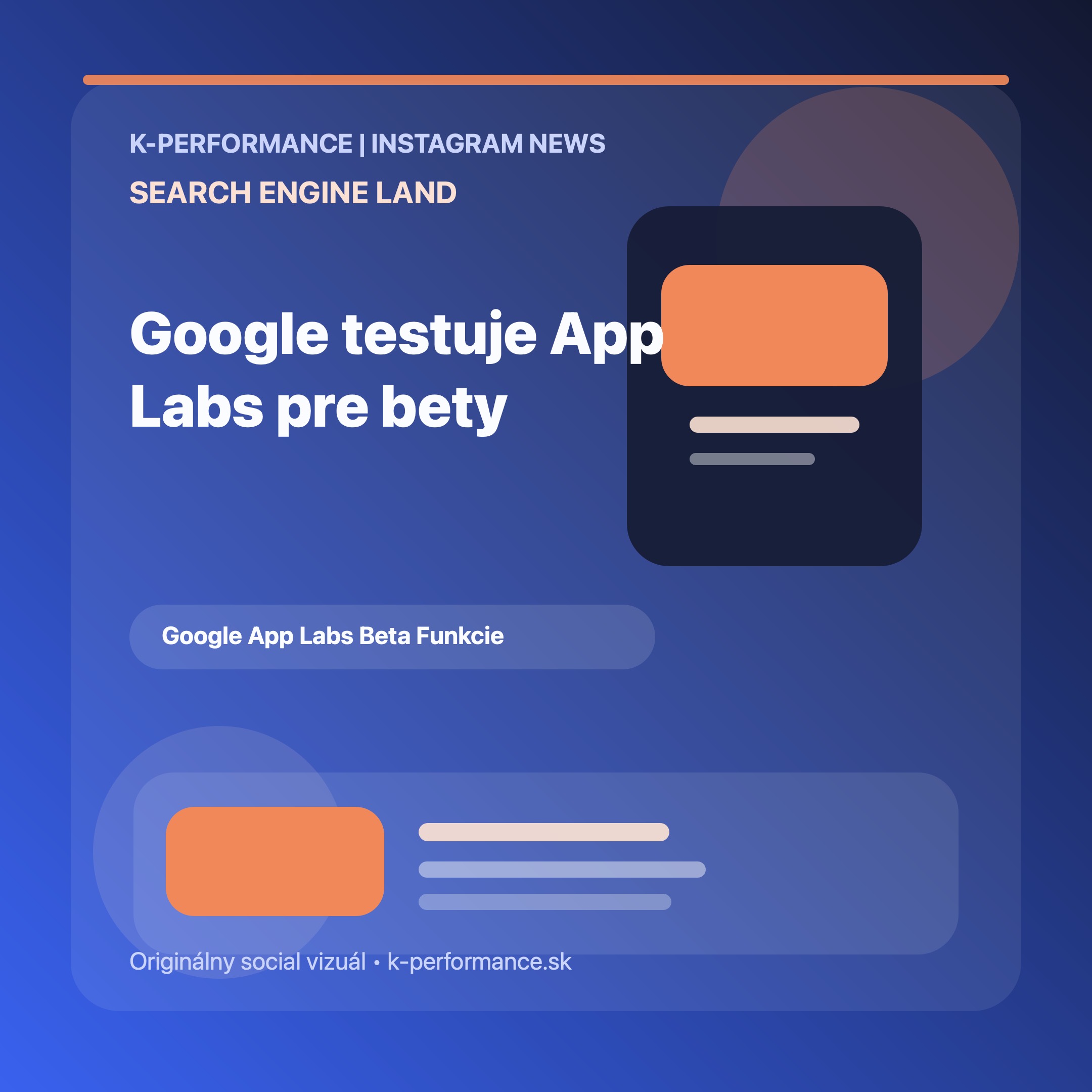 Google testuje hub App Labs pre skorý prístup k novým app reklamám, čo môže zrýchliť experimentovanie, ale aj zvýšiť tlak na disciplínu pri beta testoch