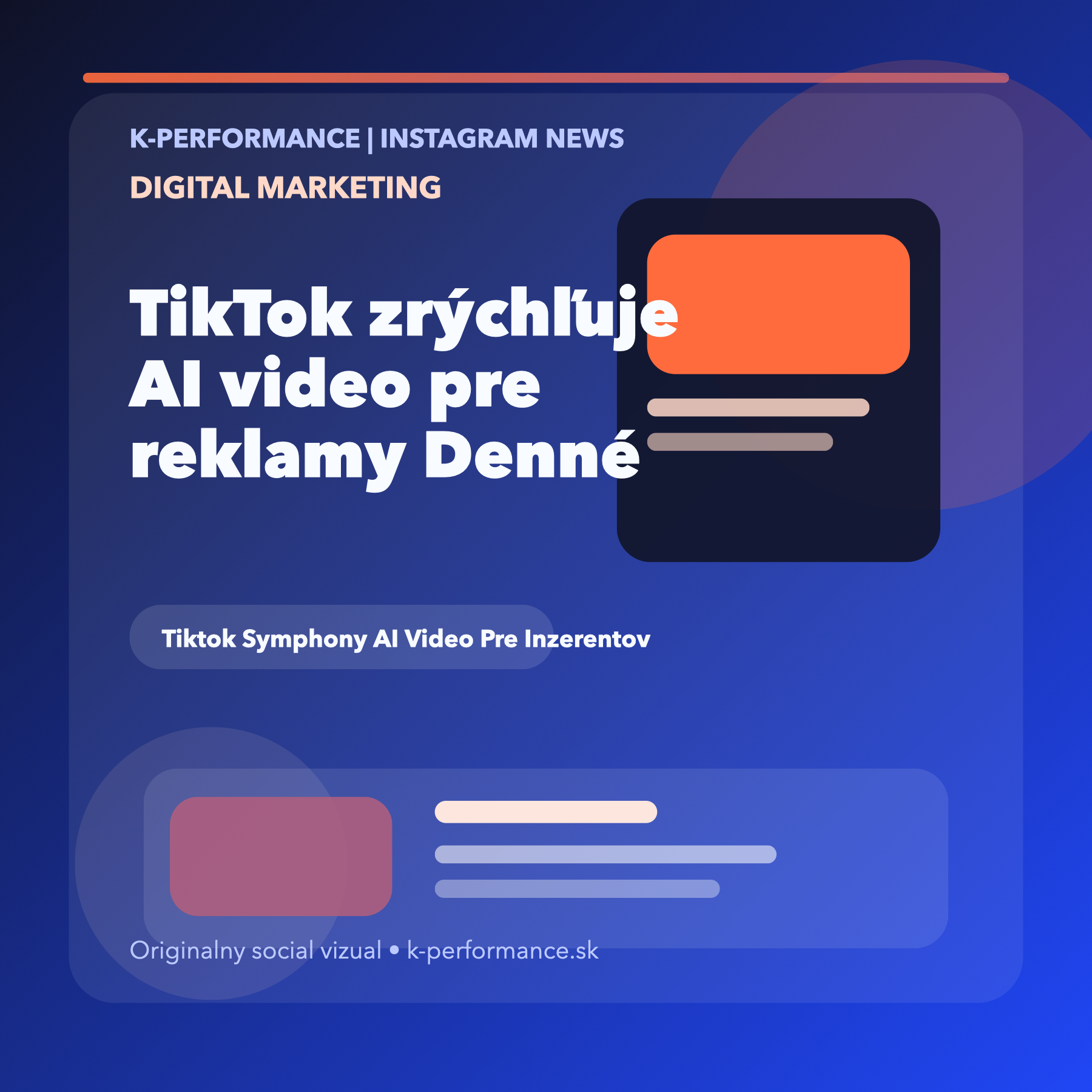 TikTok posilňuje Symphony o pokročilejšie AI video generovanie, takže výkonová aj social kreatíva môže vznikať rýchlejšie, no tlak na kvalitu, značkovú konzistenciu a citlivé používanie AI bude ešte vyšší