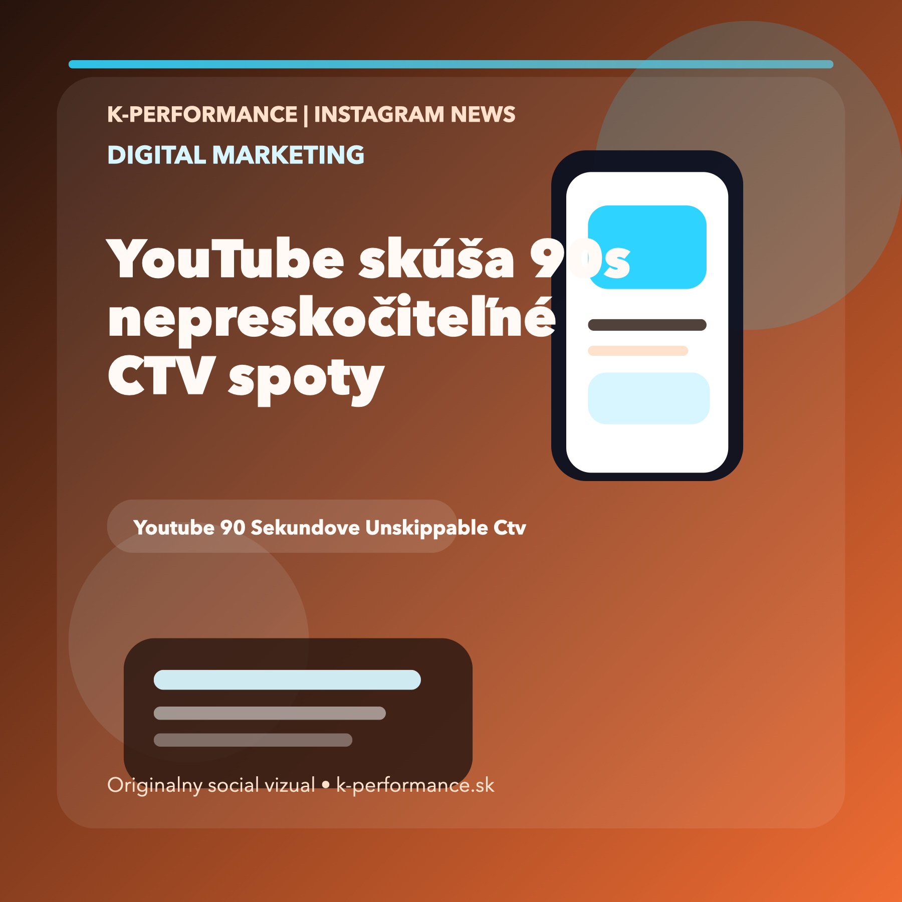 YouTube testuje 90-sekundové nepreskočiteľné reklamy na CTV, takže televízne rozpočty môžu dostať silnejší digitálny zásah, ale aj citeľne väčší tlak na kvalitu kreatívy