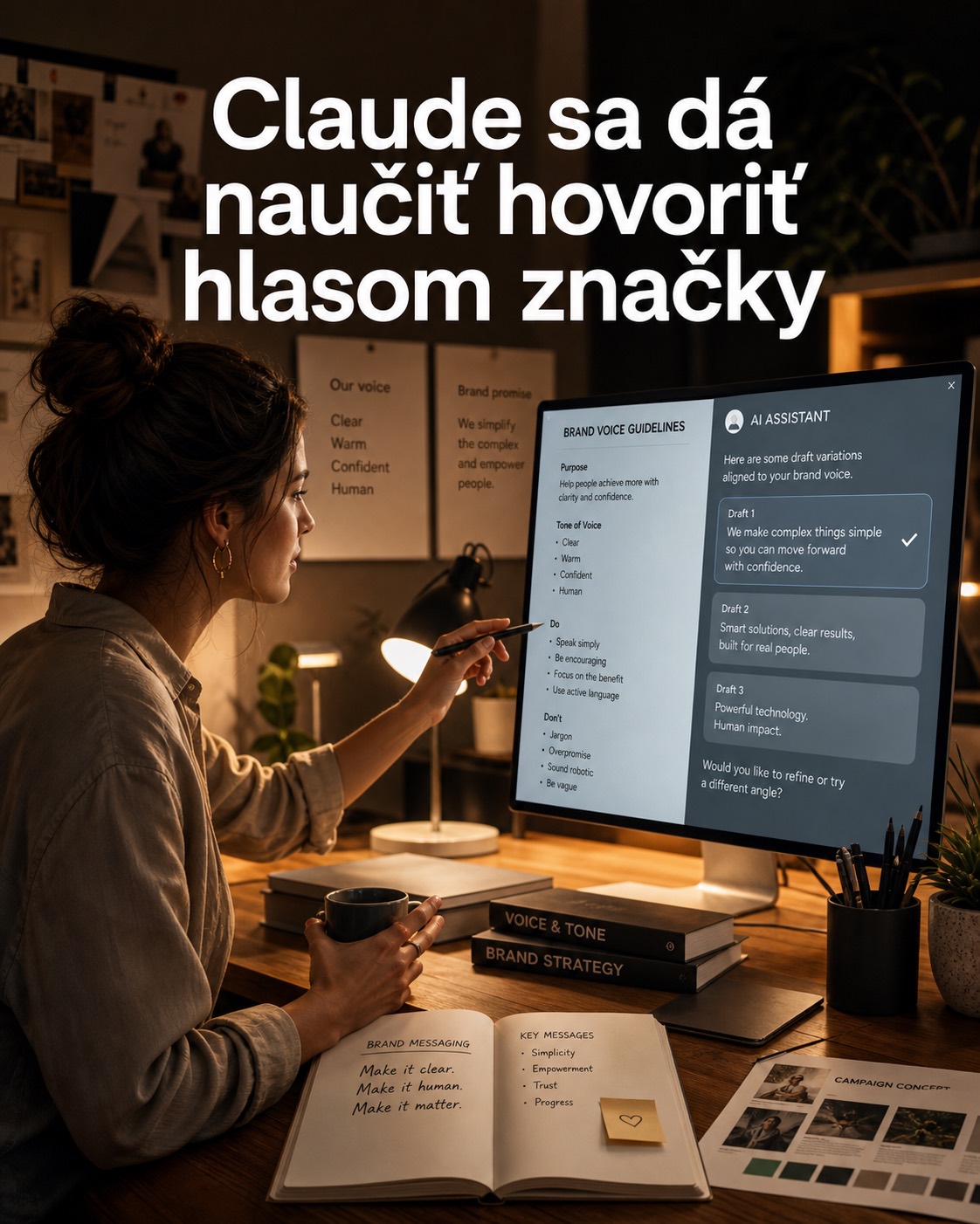 Claude sa dá naučiť hovoriť hlasom značky, ale len ak má AI jasné pravidlá, príklady a spätnú väzbu.