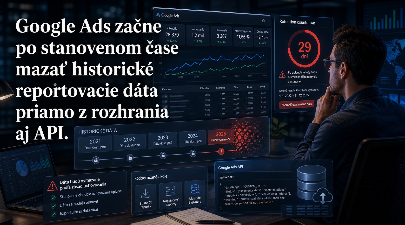 Google Ads začne po stanovenom čase mazať historické reportovacie dáta priamo z rozhrania aj API.