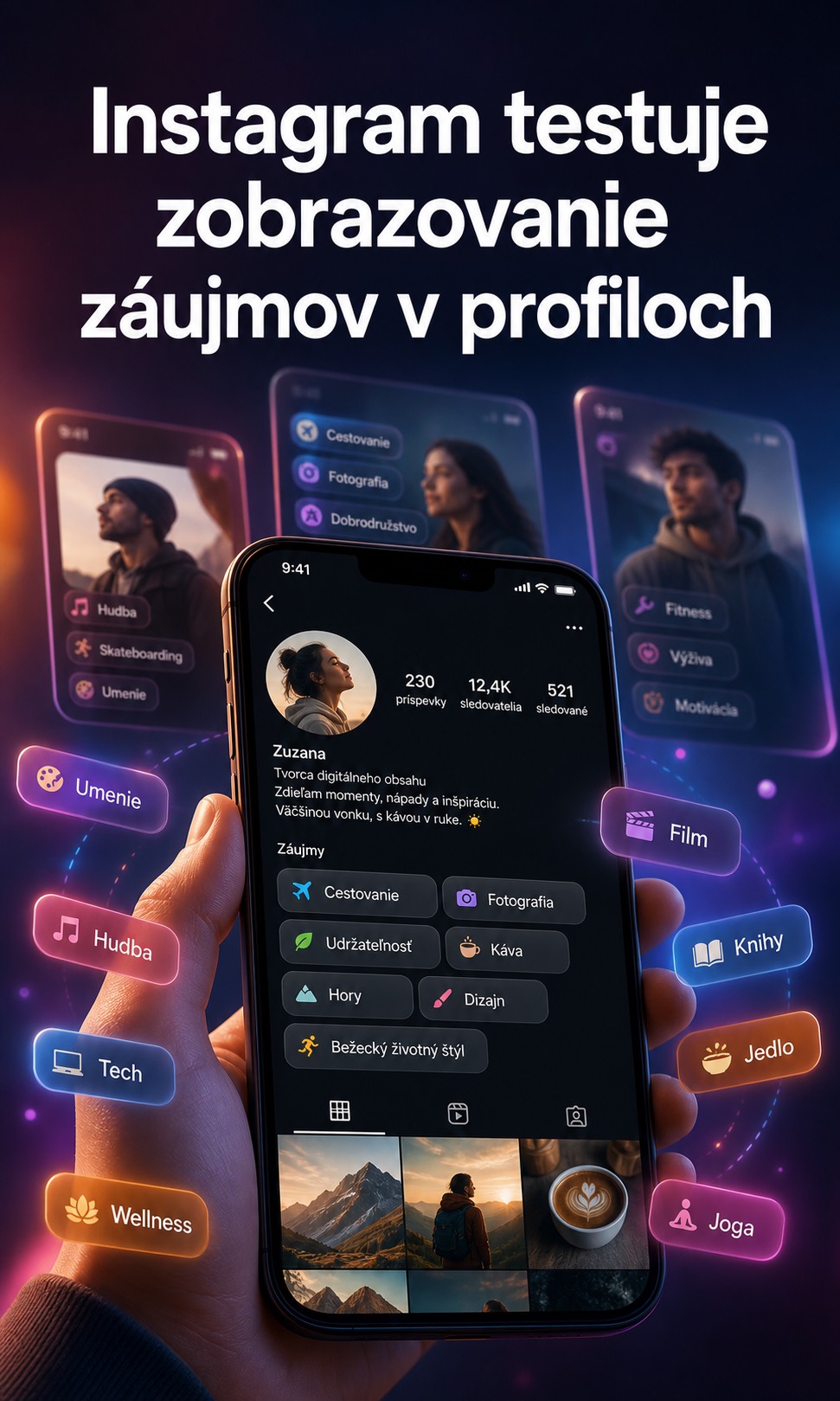 Instagram testuje zobrazovanie záujmov v profiloch a naznačuje presnejšie prepojenie discovery s identitou používateľa.
