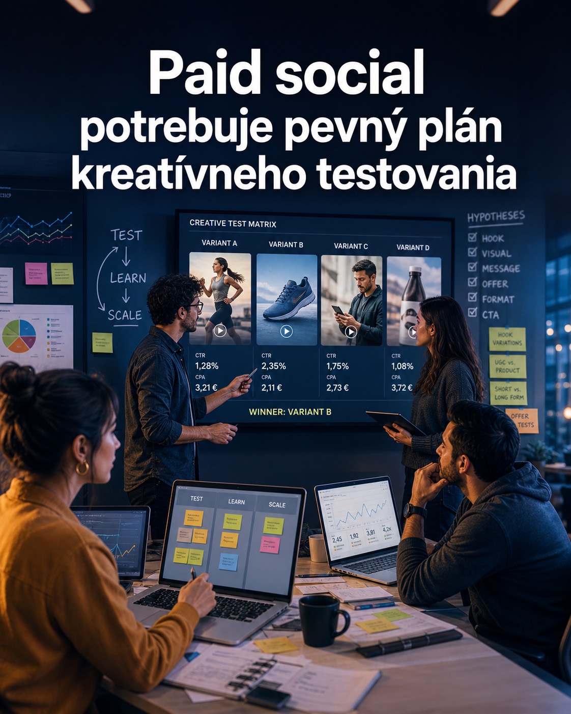 Paid social potrebuje pevný plán kreatívneho testovania, inak výkon kampaní riadi skôr náhoda než učenie.