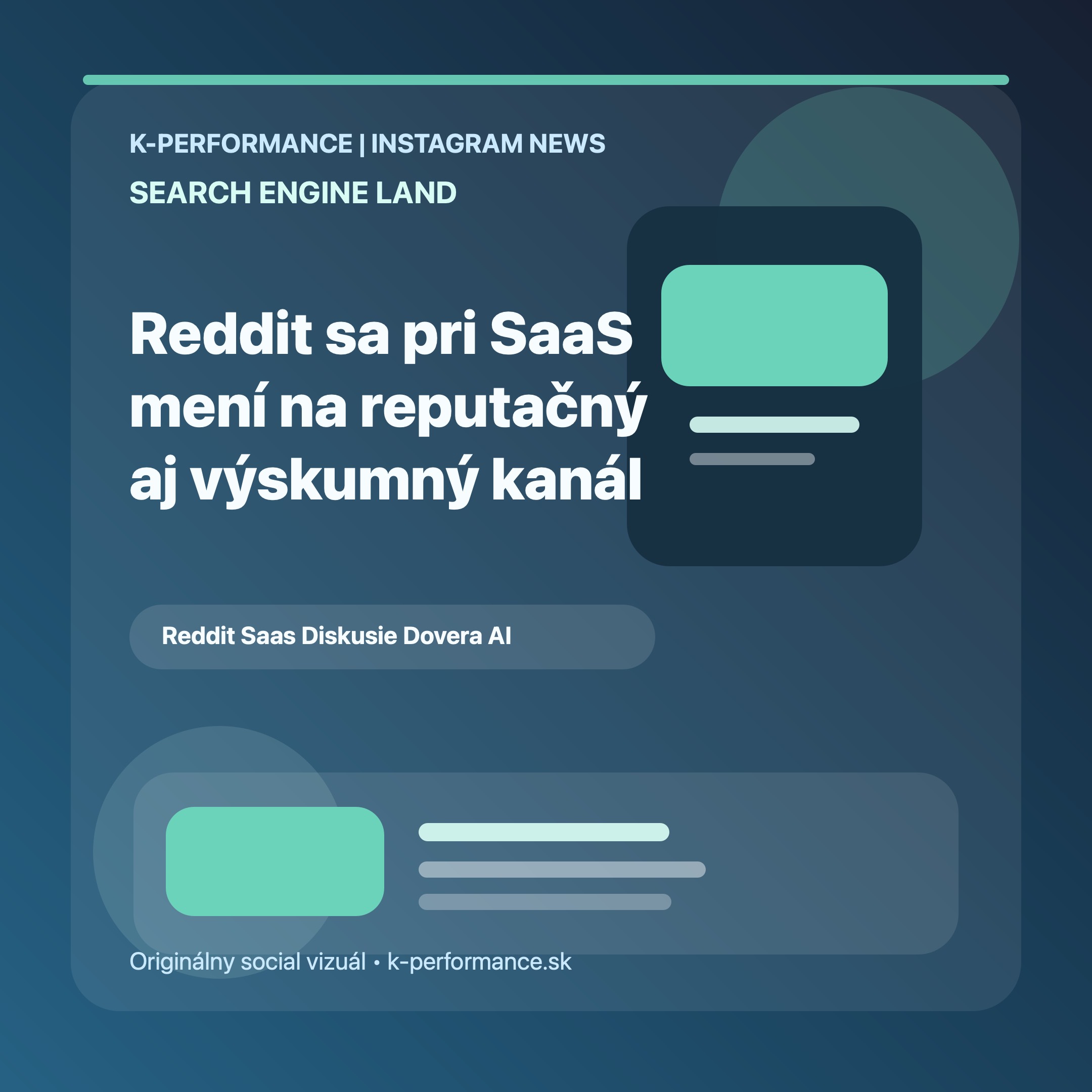 Reddit sa pri SaaS značkách mení na reputačný aj výskumný kanál a v AI vyhľadávaní môže mať čoraz väčší vplyv na to, koho si zákazník vôbec zaradí do výberu.