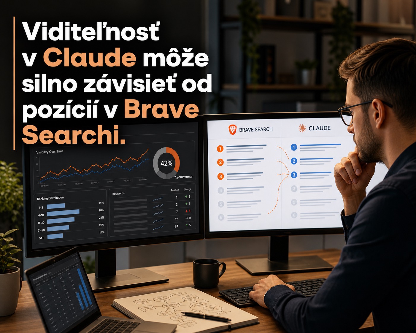 Viditeľnosť v Claude môže stáť na pozíciách v Brave Searchi.