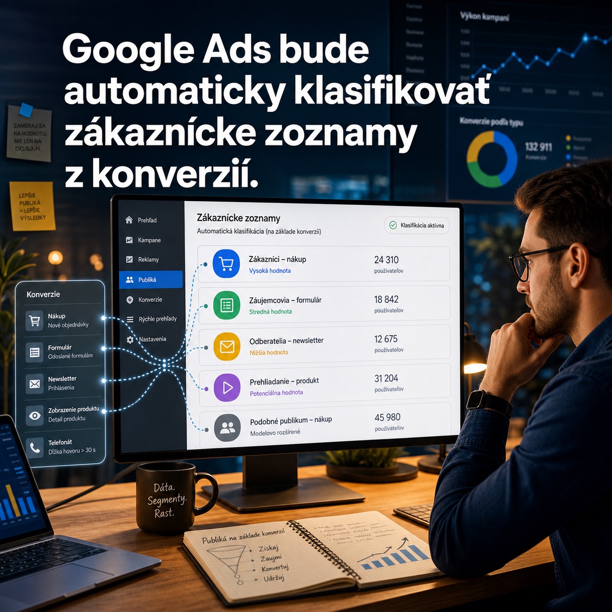 Google Ads bude automaticky klasifikovať zákaznícke zoznamy z konverzií.