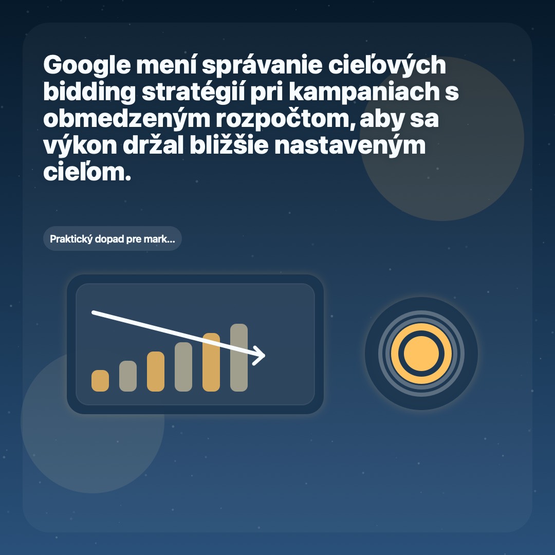 Google Ads upravuje cieľové bidding stratégie pre kampane s limitovaným rozpočtom.