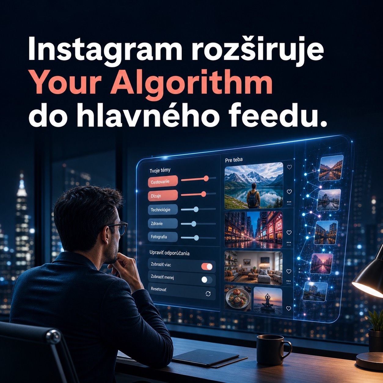 Instagram rozširuje Your Algorithm do hlavného feedu.