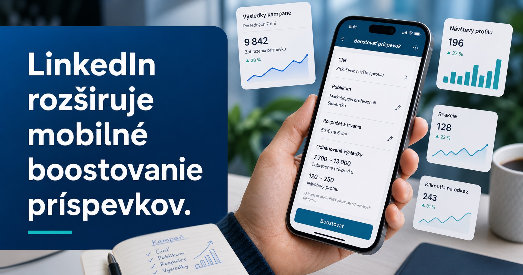 LinkedIn rozširuje mobilné boostovanie príspevkov.