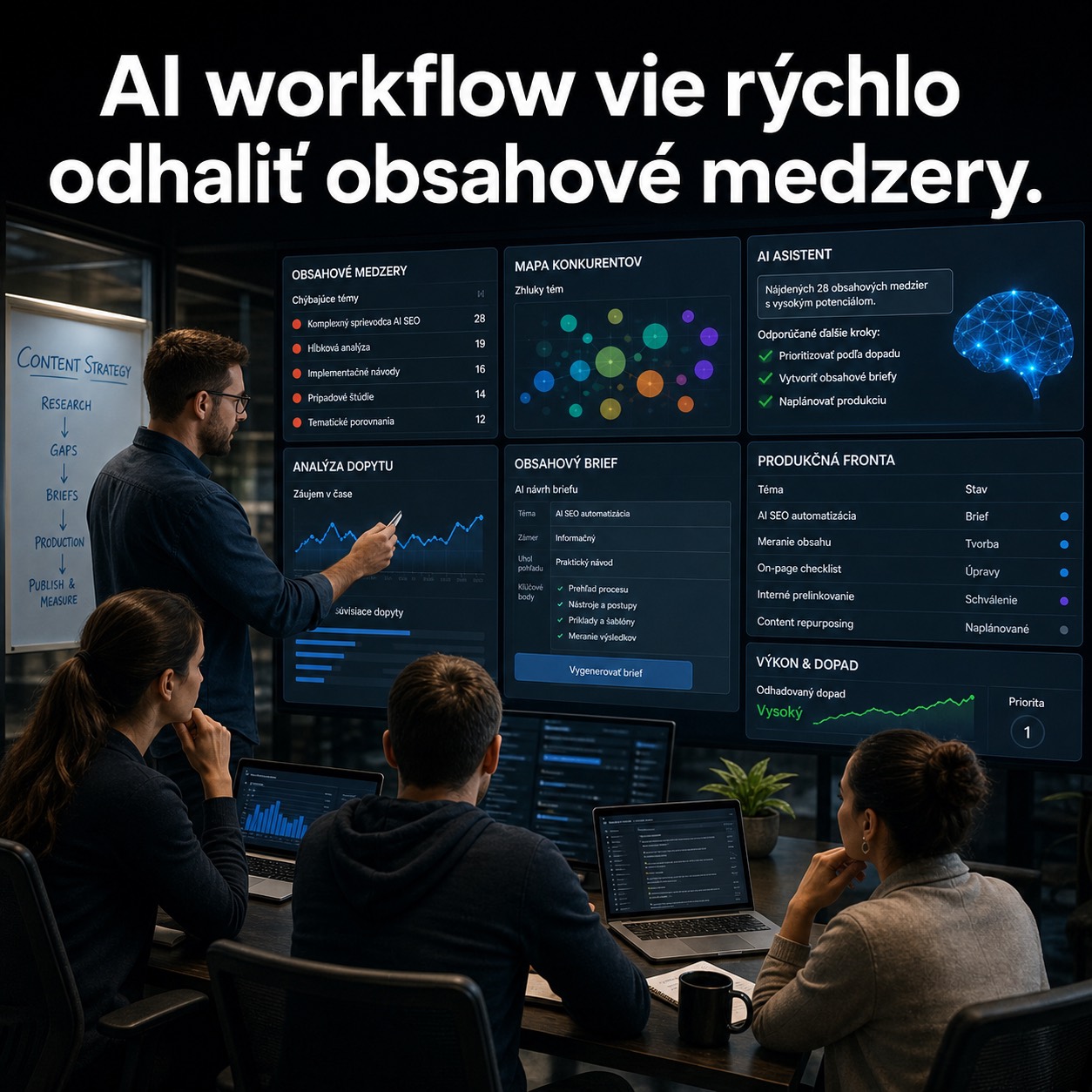 AI workflow vie rýchlo odhaliť obsahové medzery