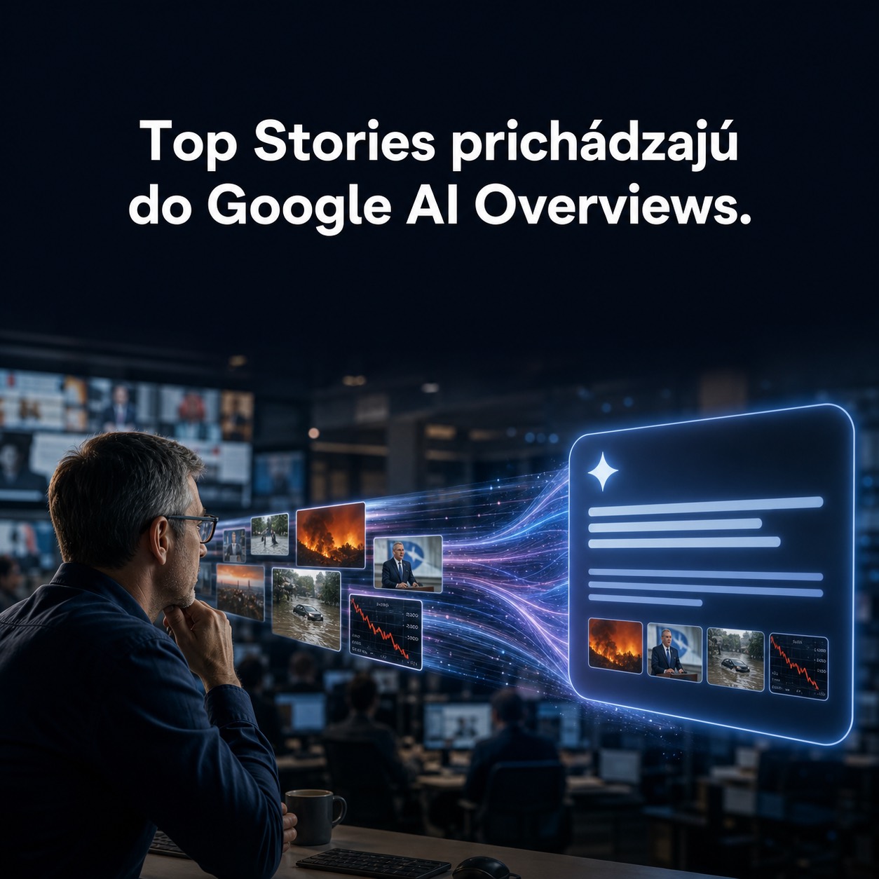 Google pridáva Top Stories do AI Overviews