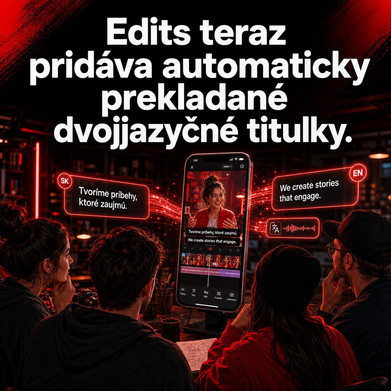 Edits pridáva automaticky prekladané dvojjazyčné titulky