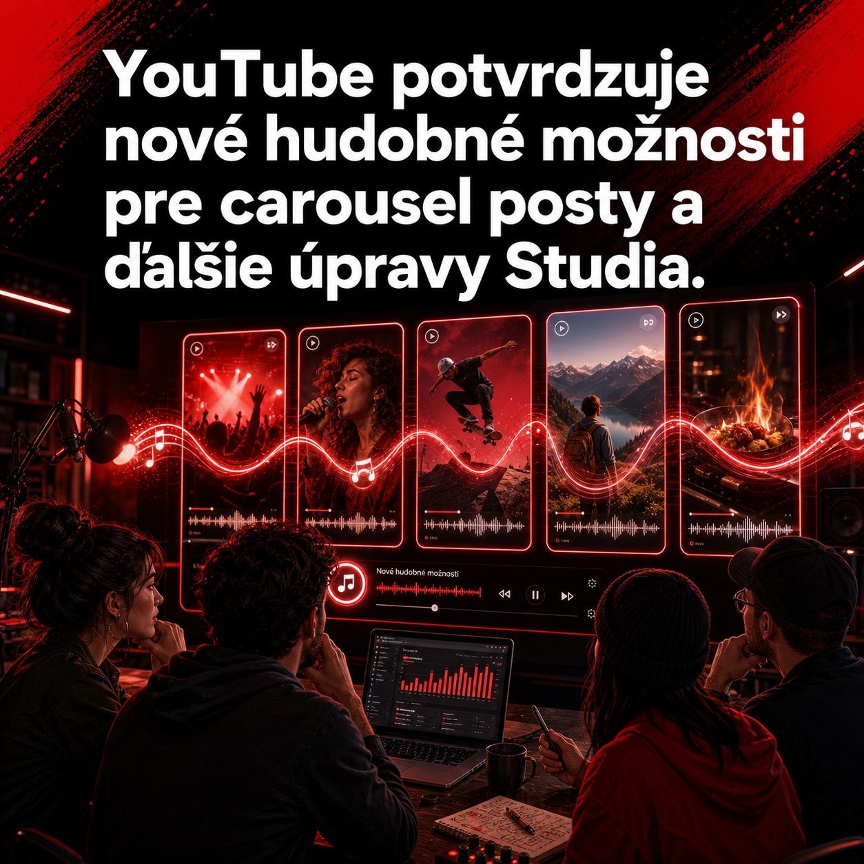YouTube rozširuje hudbu pre carousel posty a upravuje Studio