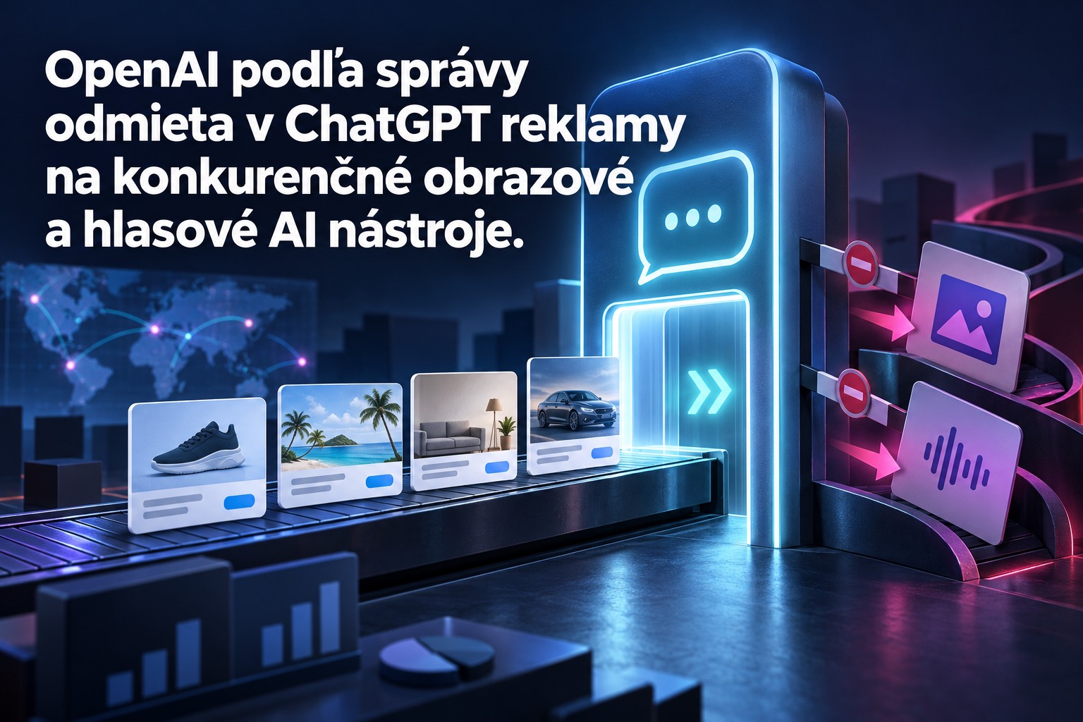 OpenAI údajne blokuje reklamy konkurenčných obrazových a hlasových AI nástrojov